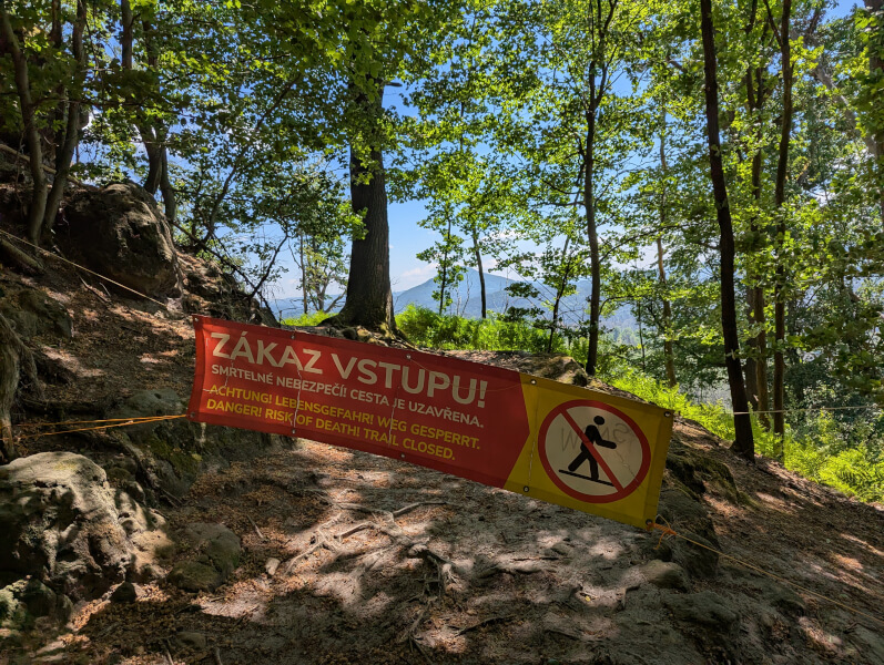 Wanderung zum Prebischtor mit Kindern - gesperrter Wanderweg Gabrielenstieg nach Mezní Louka