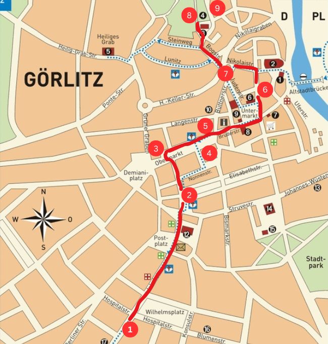gruselige Sagen in Görlitz Abenteuer für Kinder und Familien - Stadtrundgang Route